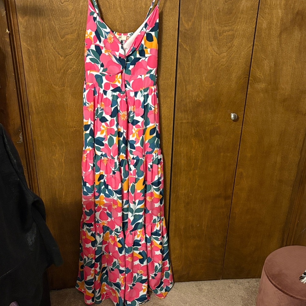 Colorful Floral Sleeveless Dress